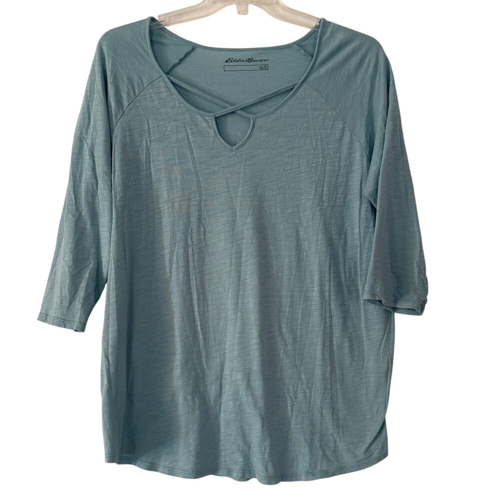 Eddie Bauer 3/4 Length Sleeve Women's T-Shirt, Seafoam Green, Size XL